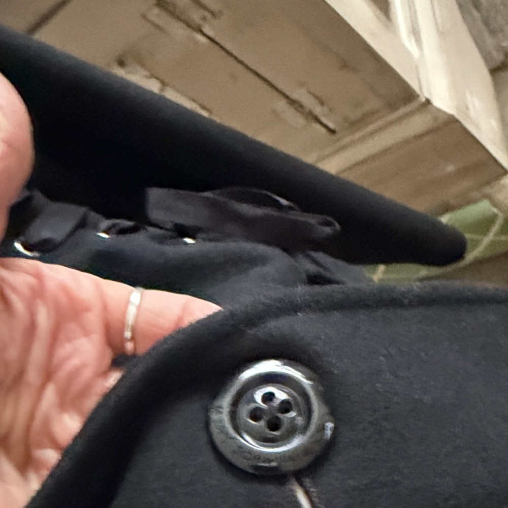 Betsey Johnson Black Trench Coat with Side Lacing Detail - Picture 5 of 10